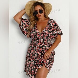 Red and Black rose dress